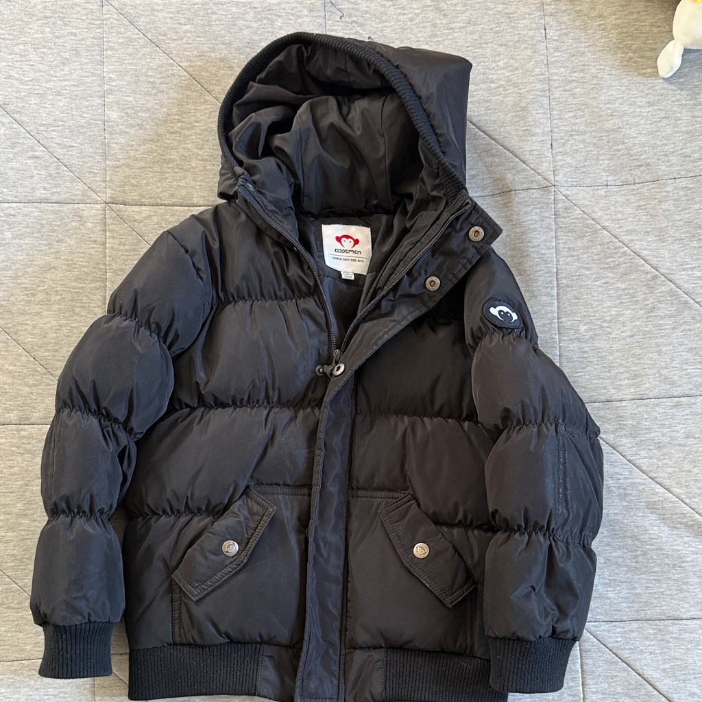Appaman Black Hooded Puffer Jacket For Kids